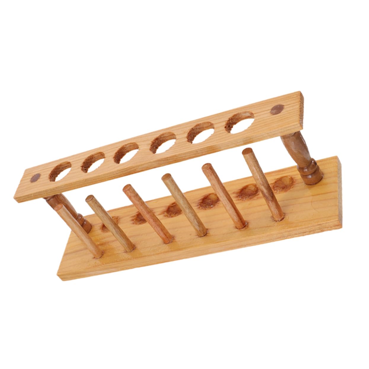 Alipis 5 Piezas Gradilla para tubos de ensayo de madera estante tubo de ensayo azul agujero Pararse apoyo soporte para tubos de ensayo de laboratorio gradillas para tubos de ensayo Marrón