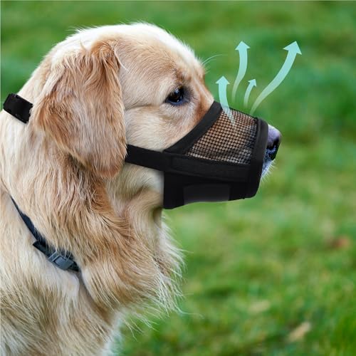 Image of Evollax Extra Large Dog Muzzle - Air Mesh XL Dog Muzzle to Stop Biting, Barking and Chewing