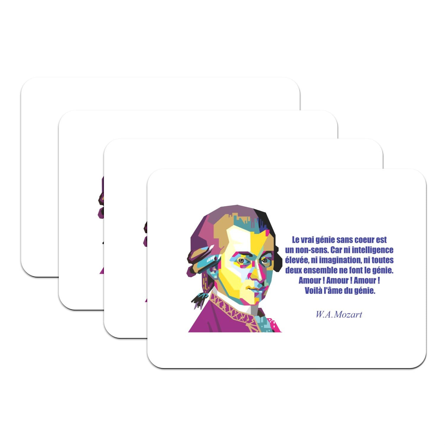 Grand set de table blanc Mozart pour une décoration de repas élégante et musicale