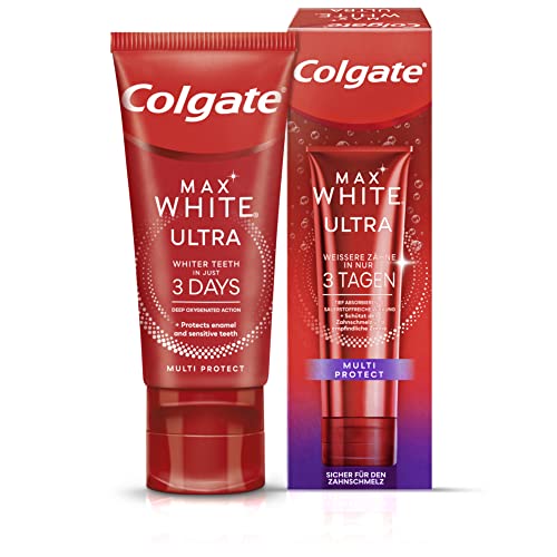Colgate Dentifricio Max White Ultra Multi Protect 50 ml – Dentifricio per denti bianchi e freschezza duratura