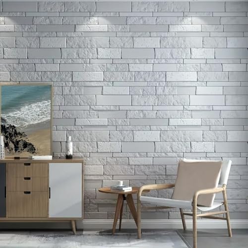 Plaque de parement brique 3D argent pour masquer les défauts de mur - 4