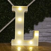 Vista 25 de anso Letras LED del alfabeto, números iluminados, letras de plástico blanco, decoración de pie de la A a la Z 0 ~ 9 (letra R)