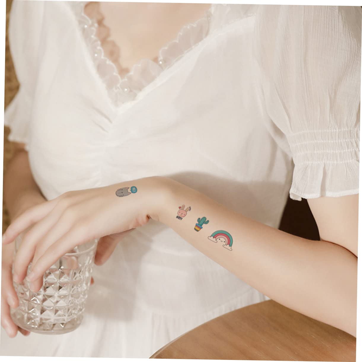 Beavorty 300hojas Pegatinas Temporales De Tatuajes Cartoon Para Niñas Bonitas y Lavables Para Fiestas y Decoración Del Cuerpo