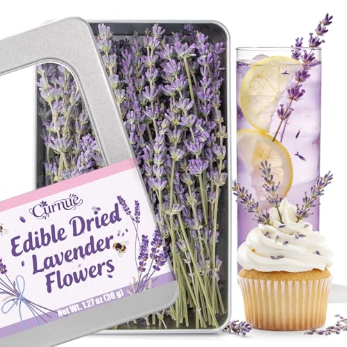 Curnue 100+ Edible Lavender Sprig Edible Flower for Cocktail Drink Garnish