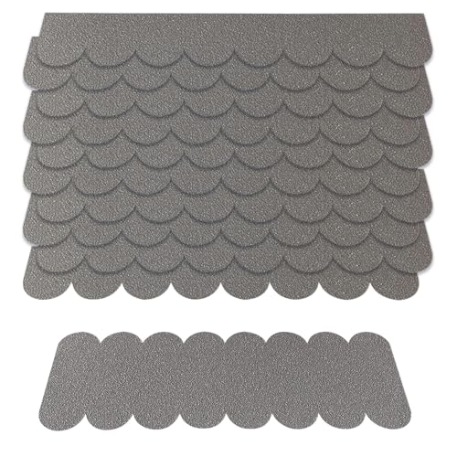 32 Piezas Tejas Para Techos Autoadhesivas,Tejas De Fieltro Impermeables Para Casa,Tejas Para Casa Pajaros,Exterior Autoadhesivas Tejas Para Caseta,Pajaros Casa Conejo Hotel De Insectos,Gris,Kiuiom