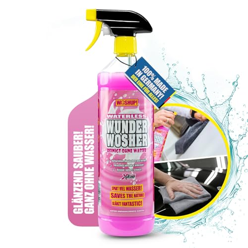WOSHUP! Waterless Wunder Wosher Auto Trockenreiniger Xtra Skin Schutzfilm 1000 ml Wasserlos Reinigen Auto Ohne Wasser für Wohnwagen, Wohnmobil, Auto, Motorrad und Boot (1 Liter)