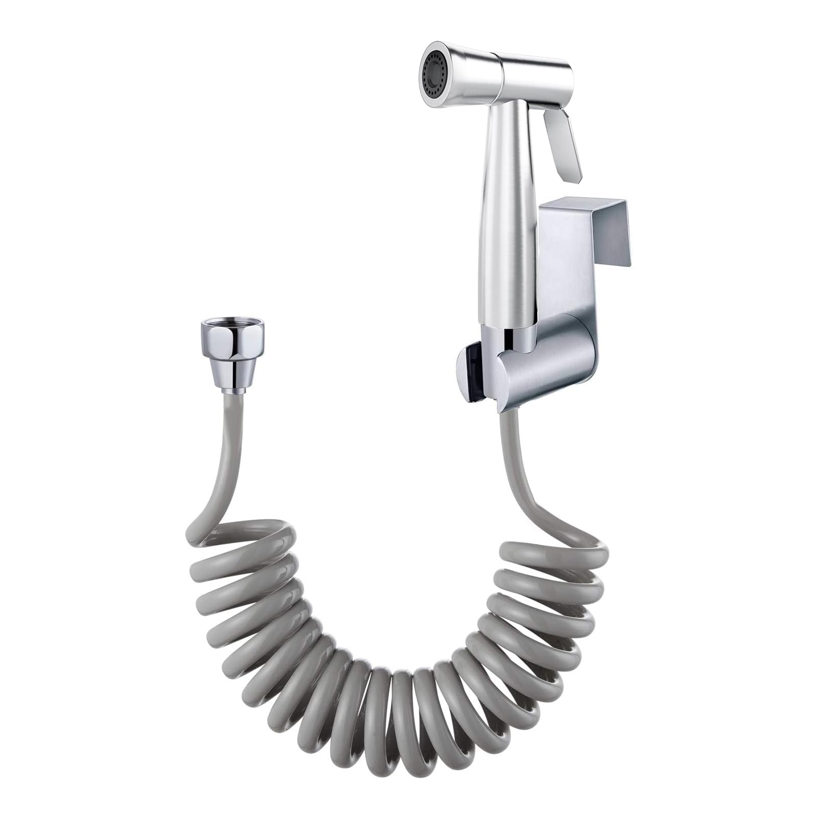 Bidet Stainless Steel Hand Shower, Muslim Stainless Steel Shower, Baby Cloth Diaper Spray Set with Spring Hose, wall Mount