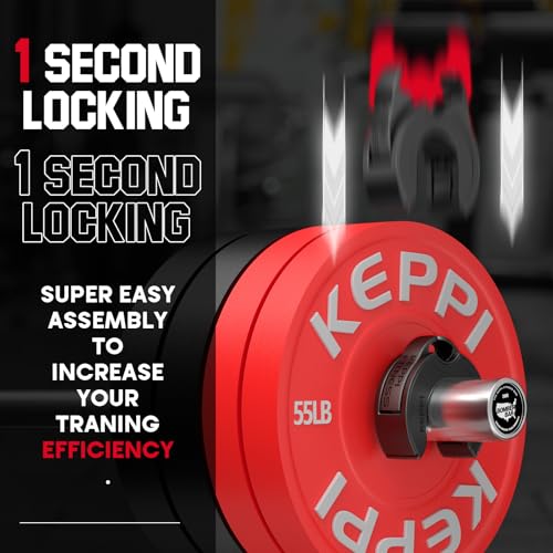 Image of Keppi Fitness Olympic Barbell Clamps 2 Inch Magnetic Anti Slip Grip | Vise-like dual-caliper grip eliminates plate shift on Olympic bars; anti-slip design holds during heavy lifts.