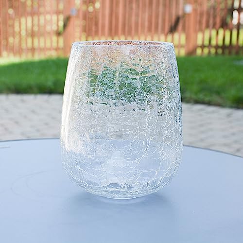Image of Crackle Glass shade, LEDupdates 3 Packs 5 inch wide Globe Clear Crack finish Globe for Light fixture lamp upgrade replacement 1 inch 5 /8 fitter