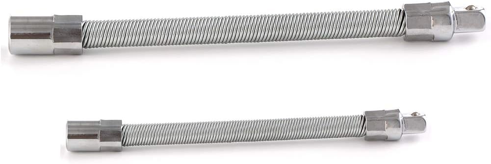TEZONG Flexible Socket Extension Bar Set,Universal Drill Connectors Adapter with 2 Piece 1/4" 3/8" Drives，6" 8" Length Ratchet Flex Bar Tool