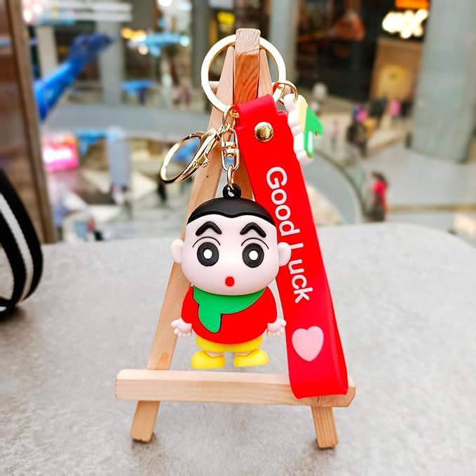 Image of MALKIN Rubber Shinchan Keychain | Keychain | Anime Keychain | Keychain For Girls | Cute Keychains | Keychains For Bike | Shinchan Toy | Shinchan Soft Toy |,Multicolor
