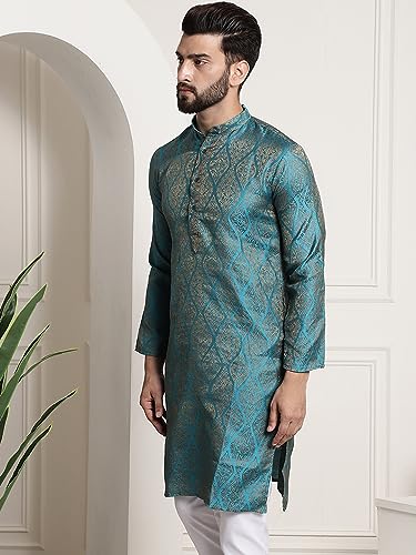 Image of SOJANYA (Since 1958 Men's Silk Blend Designer Long Kurta
