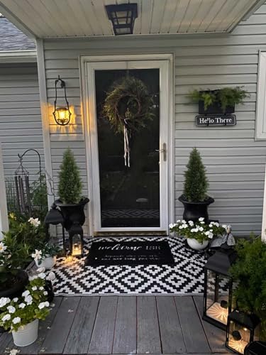 Aveyas 3ft Artificial Cedar Topiary Trees for Outdoor Front Porch Door, 3 Feet Faux Potted Plants Evergreen Fake Pine Cypress Tree for Outside Home Decor (3 ft Tall) - Set of 2 Pack - Image 5