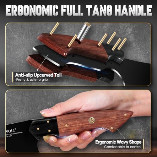 TIVOLI Meat Cleaver Knife 7 inch - Black Butcher Knife for Meat Cutting - Image 4