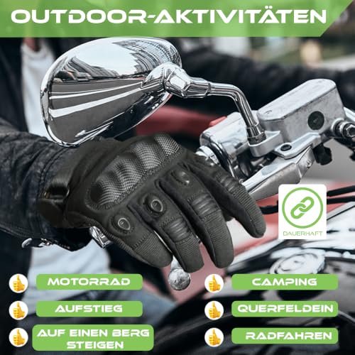 WESTWOOD FOX WFX Motorradhandschuhe für Damen und Herren, mit hartem Knöchel, Vollfinger-Touchscreen, Motorradhandschuhe zum Fahrradfahren… – Ansicht 2