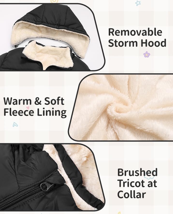 Toddler Winter Coats, 1-7T Baby Girls Boys' Winter Fleece Jackets With Hooded Jacket Outwear - Image 6