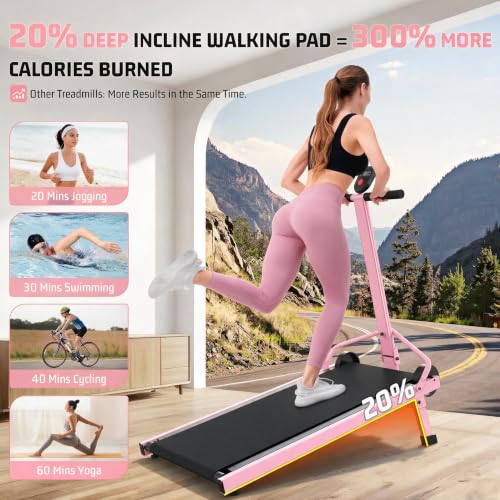 Image of ANCHEER Manual Treadmill Foldable Non-Electric Walking Running Machine