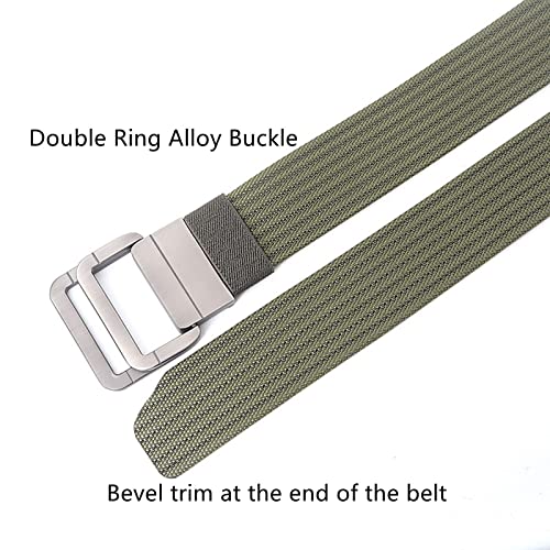 Belts for men Braided Belt,Belts Men, Military Double D-ring Adjustable Buckle Nylon Tactical Belt, 2 Pack3