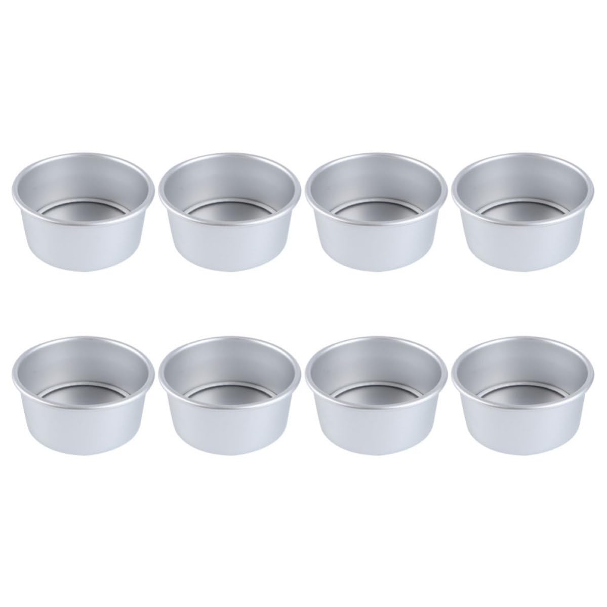 GALPADA Molde Redondo para Pastel de Aluminio Anodizado con Base Desmontable, Resistente al Horno, 8 Piezas para Repostería en Panaderías y Pastelerías
