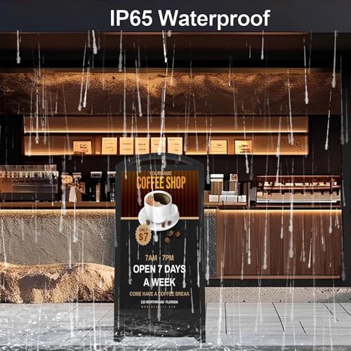 Image of 43 inch Outdoor Digital Signage, Portable IP65 Waterproof Digital Signage Display with 2000nits High Brightness, Advertising Display with CMS and 1200Wh Battery, Split Screen, Android OS