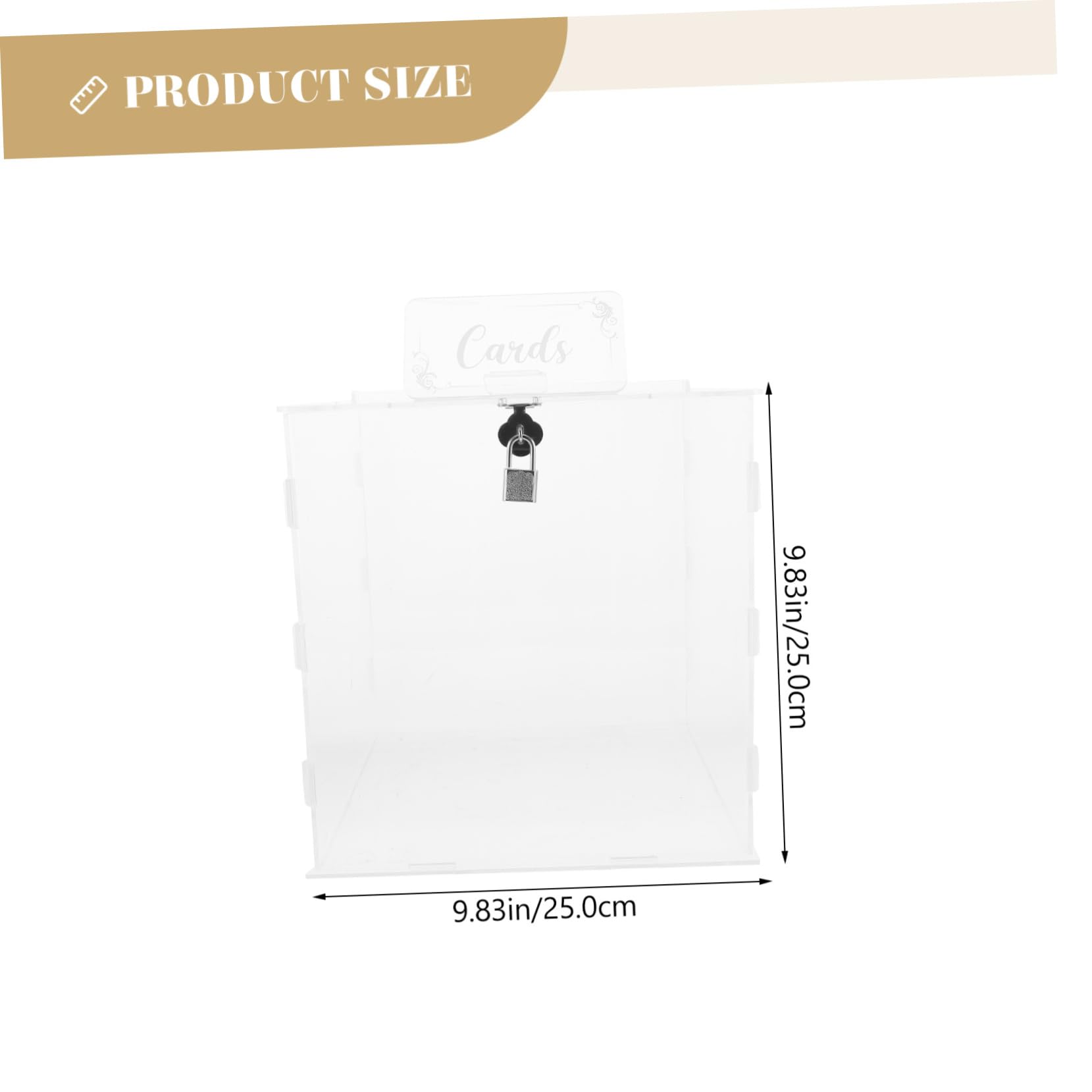 Caja Acrílica De Tarjetas Con Cerradura Para Bodas y Fiestas Recipiente Transparente Para Colección De Tarjetas y Envelopes Para Invitados y Recuerdos