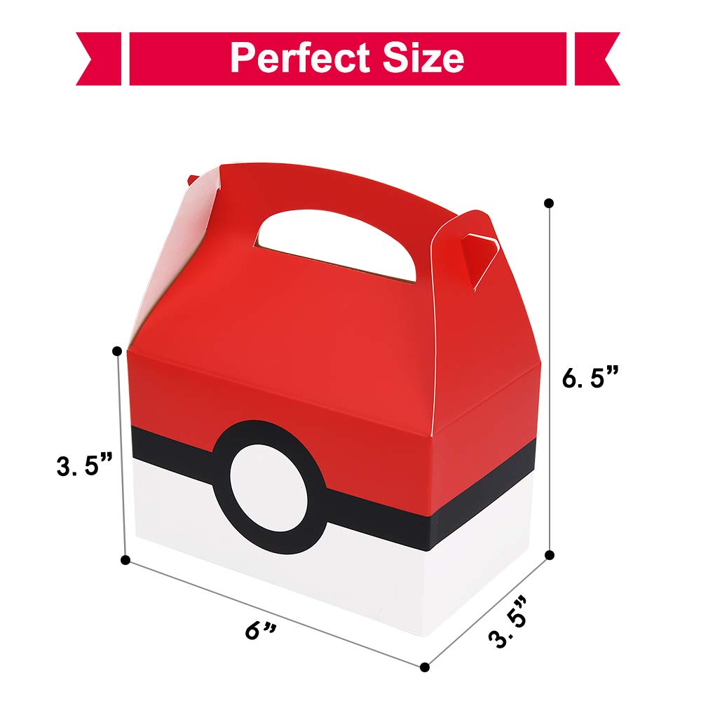 18PCS Party Favor Boxes for Pocket Monster Paper Party Treat Boxes Gift