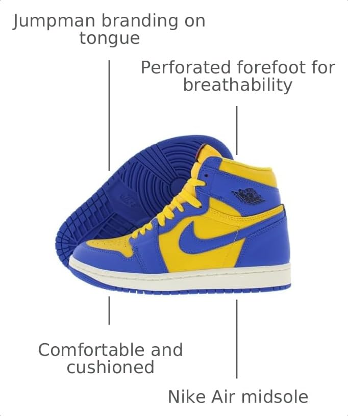 Image of Nike Jordan 1 Retro High Varsity Maize /Game Royal-Sail FD2596-700 7