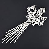PENVEAT 75 * 300mm Sewing Gold, Glas, Blumen Strassapplikationen Crsytal Fringe Trim Strass Patches für Brautkleider Dekoration, Antik Zink