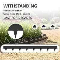 33ft. Galvanized Steel Landscape Edging (10-Pack) – 40" Metal Edging for Landscaping with 11 Stakes, Hammer-in Metal Landscaping Edging for Yard Pathway & Flower Beds – Lawn Edge for Garden Design — image 4