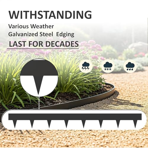 image for STIRLINGEAR 33ft. Galvanized Steel Landscape Edging (10-Pack) – 40