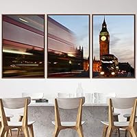 3 Piece Framed Canvas Wall Art City Illuminations Canvas Prints Home Artwork Decoration for Living Room,Bedroom - 16