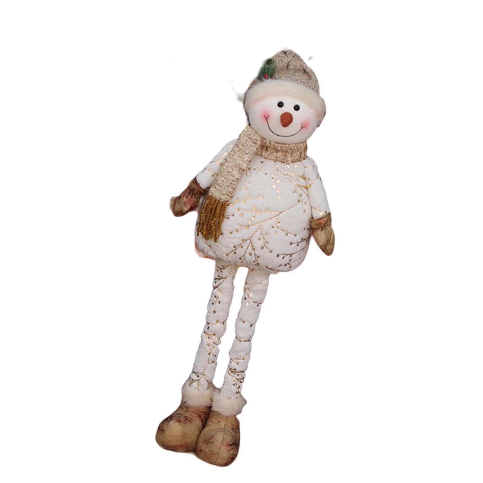 AMSLSIU Telescopic Length Xmas Snowman Decoration Cute Figurine For Office Fireplace Display Christmas Snowman Figurine Desktop