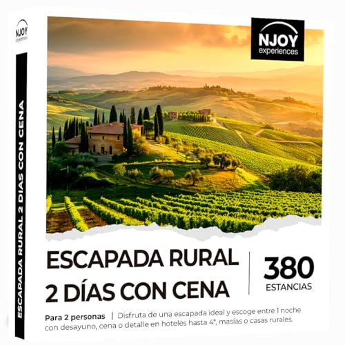 Njoy Experiences- Caja Regalo - ESCAPADA RURAL 2 DÍAS CON CENA - Idea de Regalo - Estancia con cena de 1 noche para 2 personas