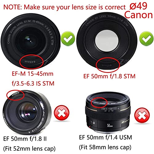 Image of MOSTOS - 49mm Camera Hood for Canon EF 50mm f /1.8 STM,EF-M 15-45mm f /3.5-6.3 is STM (Make Sure Mark Φ49 is Written ON Your Lens)