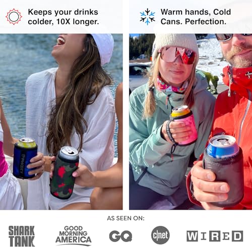 Image of PHOOZY Insulated Can Cooler for Slim 12 oz Cans - Patented Drink Sleeve with NASA-Inspired Technology - Keeps Beer, Soda & Sparkling Water Cold Longer - Lightweight Outdoor Can Holder - Blue