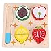 Produktbild Zerodis Play Food Set Schneidebrett Set, Schneiden Obst Set Holz Schneiden Obst Gemüse Dessert Kitchen Set Pädagogisches Spielzeug für Kinder im Vorschulalter Kinder Kleinkinder Jungen Mädchen (Obst)