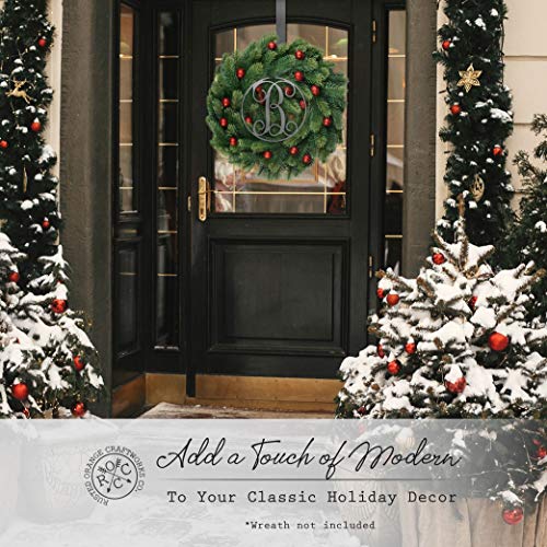 Rusted Orange Craftworks Co. Metal Letter Decor - Monogram Of H - 10 X 10 Inches | For Wall Or Door - Family Initial - Rustic Signs - Outdoor Or Indoor Decoration - Made In The Usa #TOP5