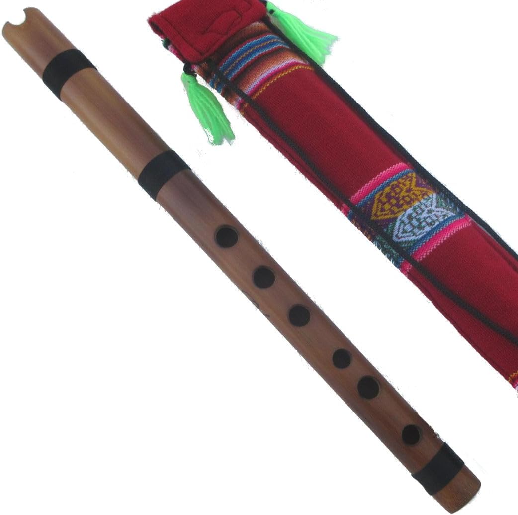 秋祭り！ 黒×黒糸×赤縁取り 篠笛 古典調 七孔六本調子 横笛 祭り お
