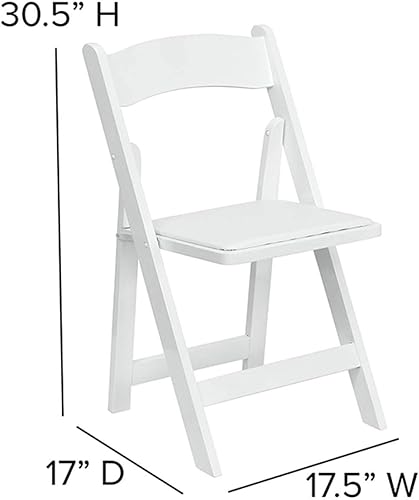 Miniatura 52 de HERCULES™ silla plegable de madera blanca, con asiento acolchado, Vinilo, Mahogany Mahogany,Negro -,Fruitwood,Natural,Blanco