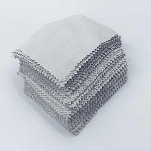 Lantee 100 Pcs Jewelry Cleaning Cloth Polishing Cloth For Sterling Silver Gold Platinum (Grey, 10Cmx10Cm) #TOP5