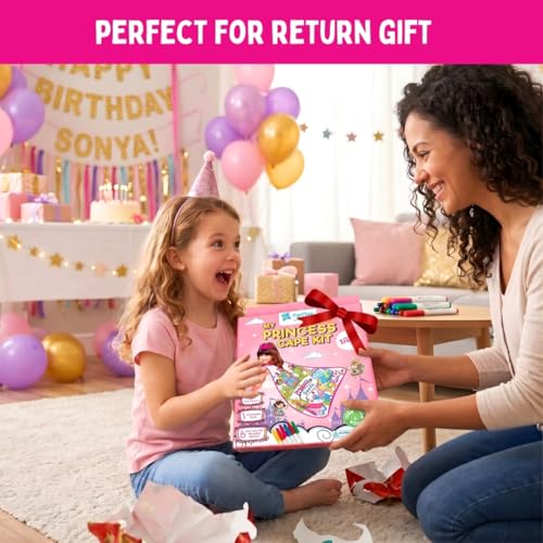 Image of PepPlay Unicorn Princess Combo for Girls, Colour-in Velvet Unicorns and Fairies + Washable Princess Cape Kit, Mess-Free Reusable Art and Craft Activity Toy, Summer, Birthday Gift for Girls Age 3 to 10