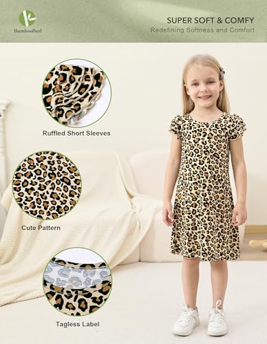 Girl's Casual Dress Toddlers Girl Summer Dresses Ruffle Short Sleeve Playwear Outfit Kids Scoop Neck Sundress2