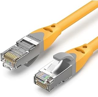 Cable de Red - latiguillo RJ45 Cat.6A S/FTP AWG27, 8 m, Color Amarillo, Alta Velocidad y blindaje para Mejor señal.*