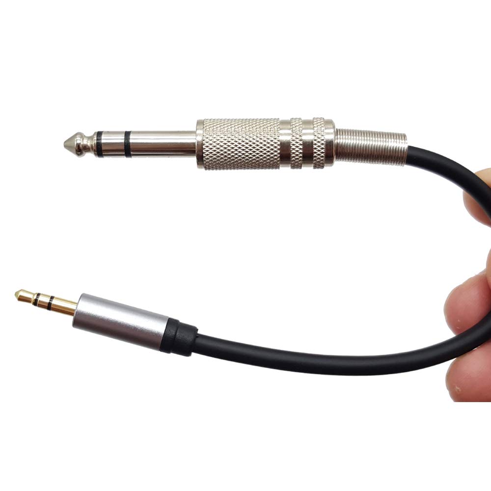 Seadream Cable de audio estéreo de 3,5 mm a 6,35 mm; 2 unidades de 1 pie de 6,35 mm macho a 3,5 mm macho TRS macho de 3,5 mm 1/8 pulgadas para mezclador, amplificador, guitarra, iPod, laptop