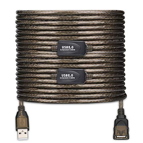 Image of USB 2.0 Type A Male to A Female Active Repeater Extension Cable 75ft, High Speed 480 Mbps