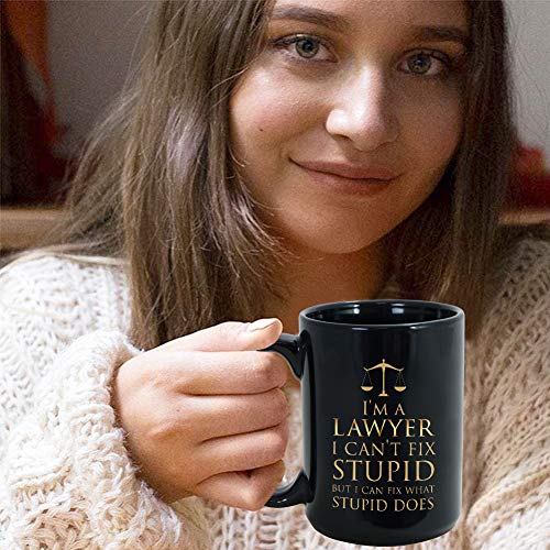 Lawyer Coffee Mug 15 Oz, I'm A Lawyer Witty Humor Funny Cup For Judge Attorney Paralegal Law Prosecutor Jurist Coworkers, Black #TOP6