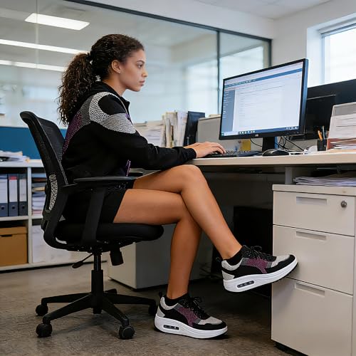 Image of RUIDENG Platform Sneakers for Women Air Cushion | Walking Shoes Women Comfortable All Day | Thick Rocker Bottom
