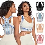 Fit Geno Posture Corrector for Women & Men: Adjustable Lightweight Upper Back Brace for Neck Shoulder & Upper Back Pain Relief - Improve Posture Correct Hunchback Slouching Invisible Under Clothes (M/L Under Bust 35' - 47')