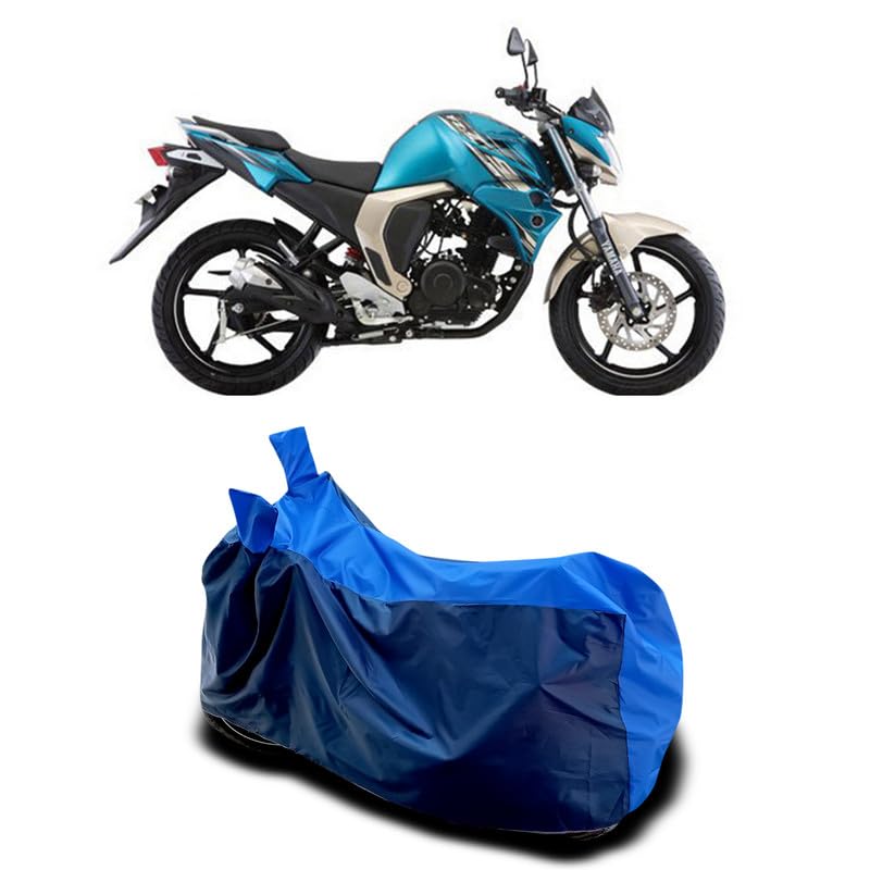 Image of DUFFEL-Two Wheeler Bike Body Cover Compatible for Yamaha Fzs-Fi Bs6 Heat Protectio /UV-Rays /Birds Dropping /DustProof /Waterproof All Variants [Nevay Blue]