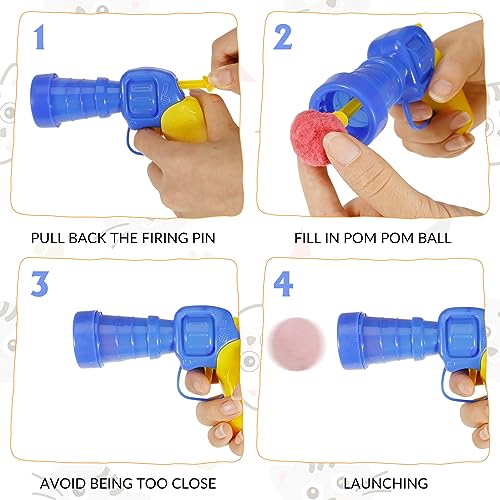 Interactive-Cat-Toys-Balls-Launcher100-Cat-Pom-Pom-Balls-and-2-Cat-Toy-LaunchersIndoor-Kitten-Toys-for-Your-Cute-Cats-Exercise-Training-Chasing